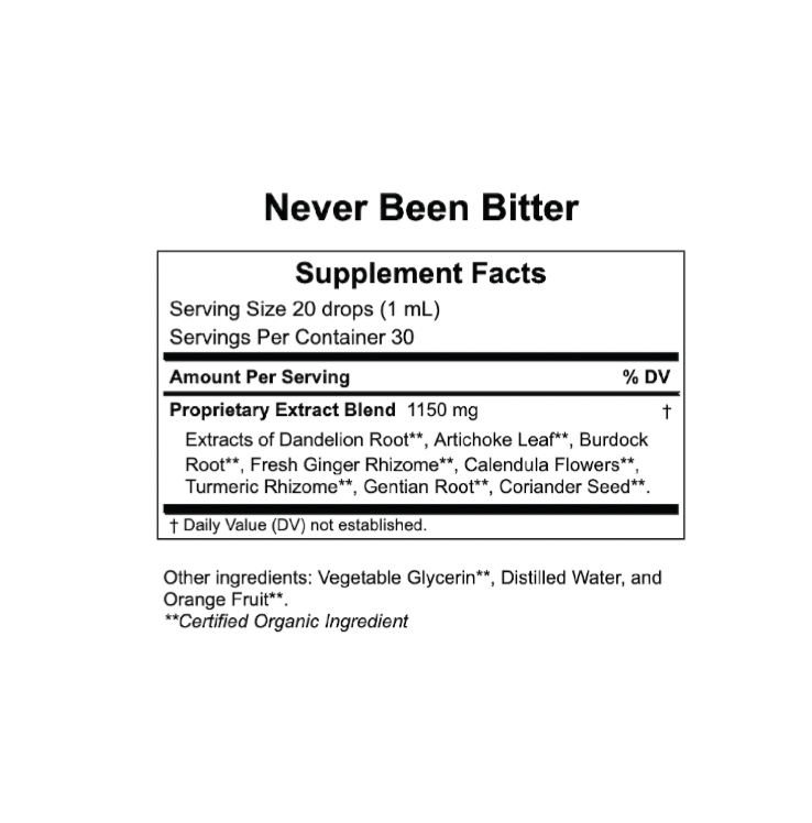 Never Been Bitter™, non-alcoholic herbal digestive