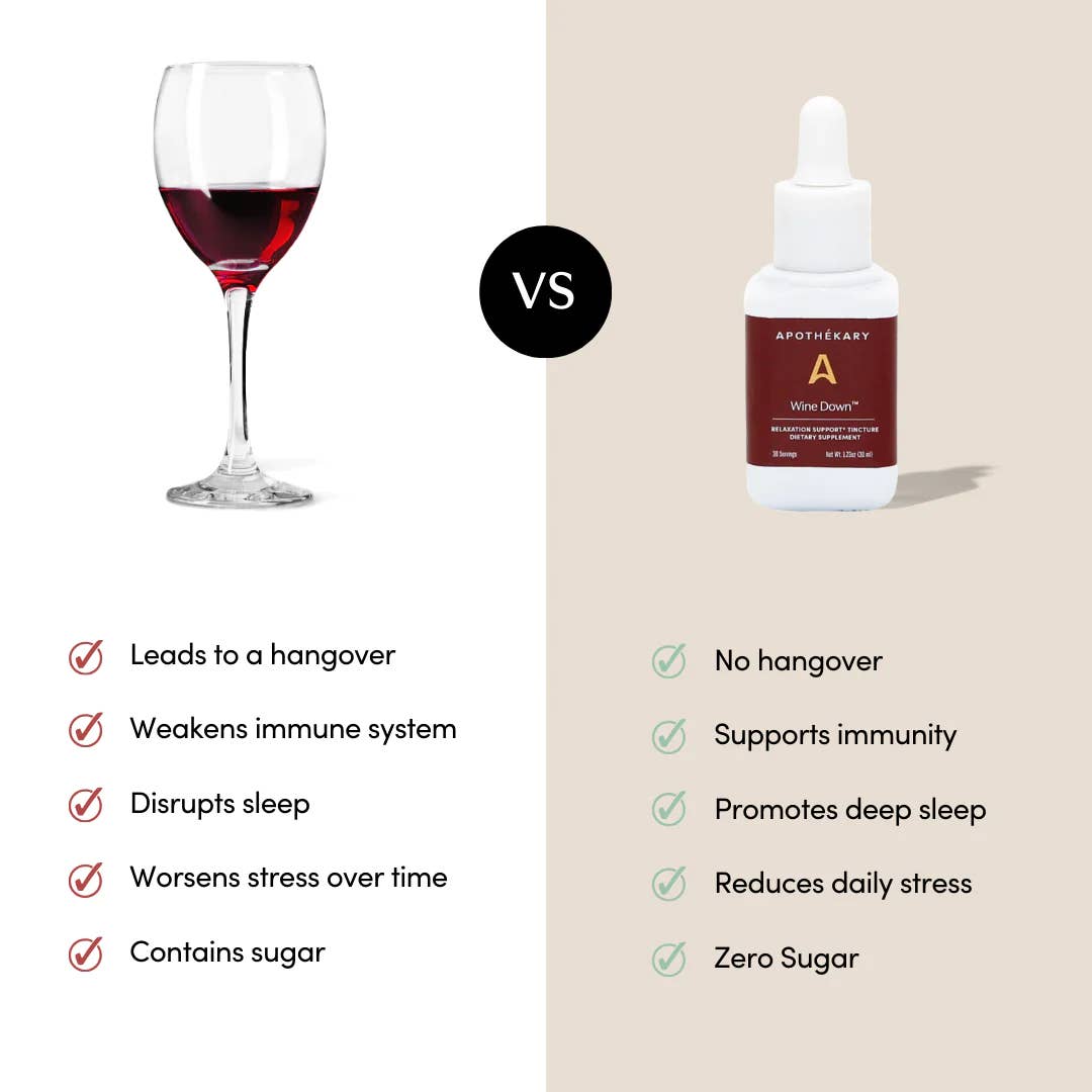 Wine Down™, an herbal red wine alternative