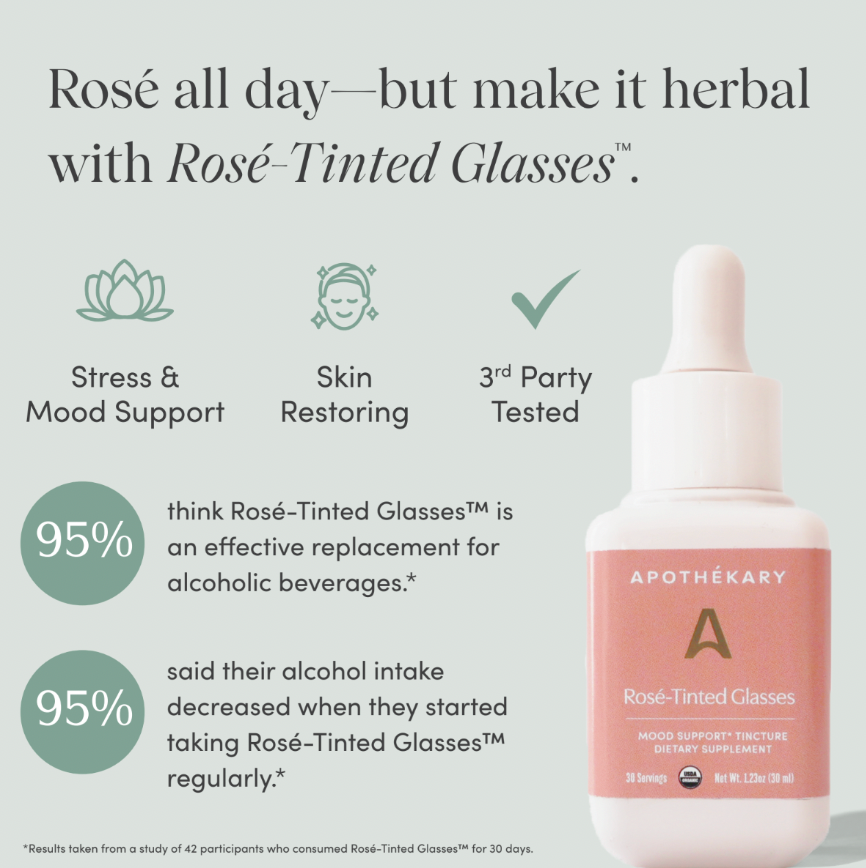 Rosé-Tinted Glasses™, Non-Alcoholic Herbal Rosé Alternative